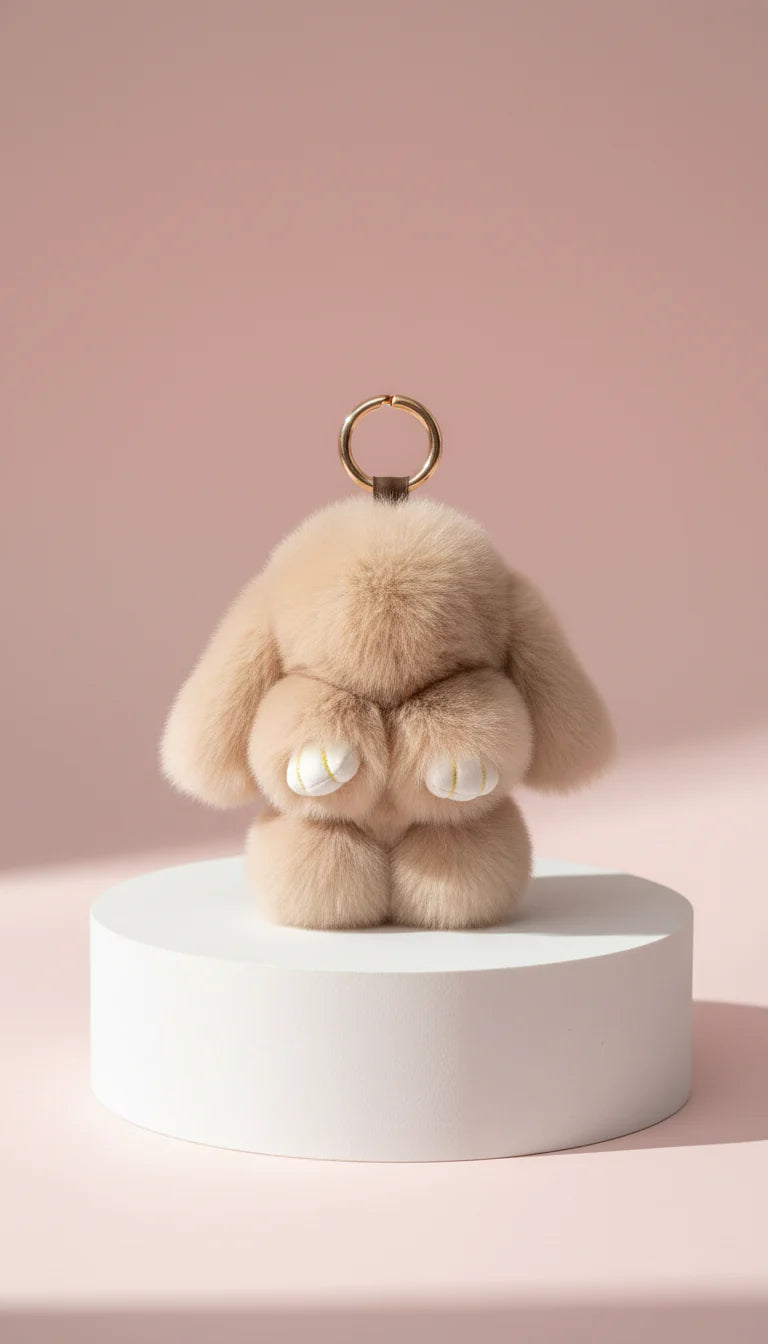 Mini Fluffy Bunny Rabbit Key Ring & Bag Charm