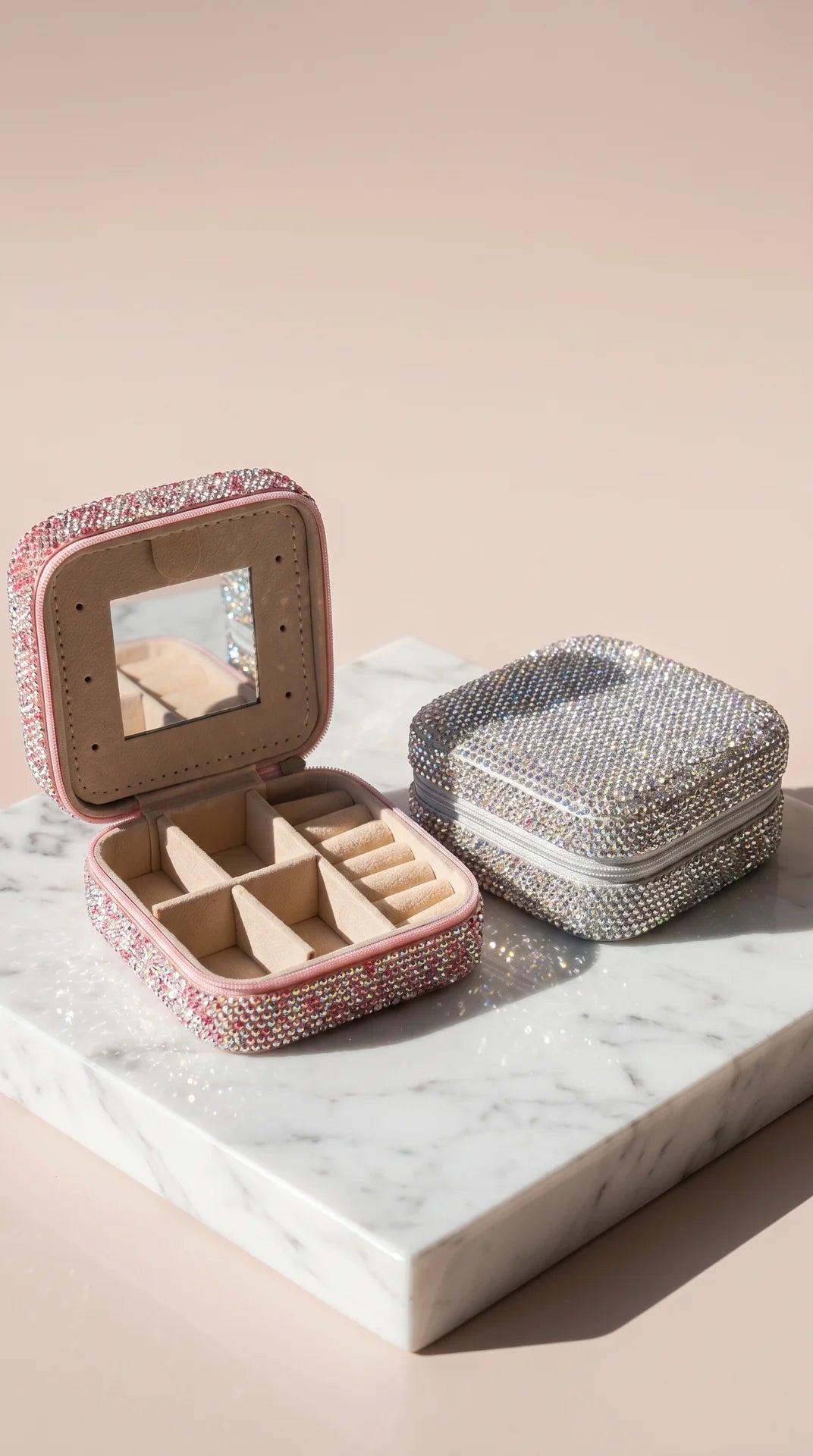 Portable Travel Crystal Jewellery Box
