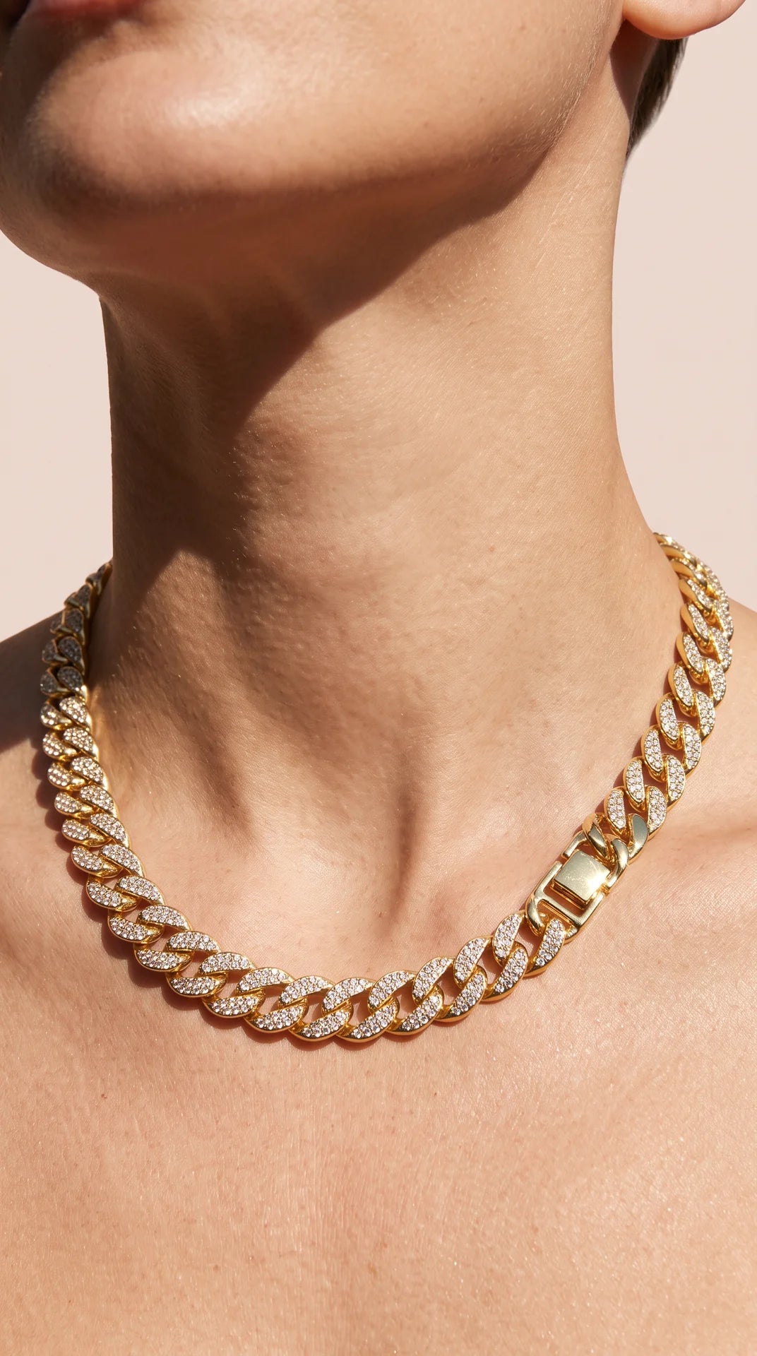 Gold Statement Curb Chain Necklace