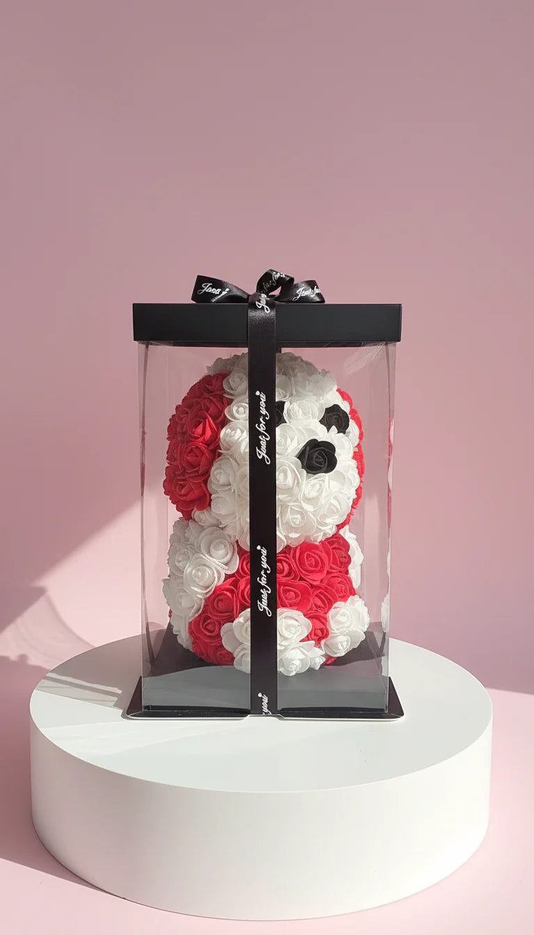 Silk Artificial Flower Puppy Dog Roses With Luxury Gift Box