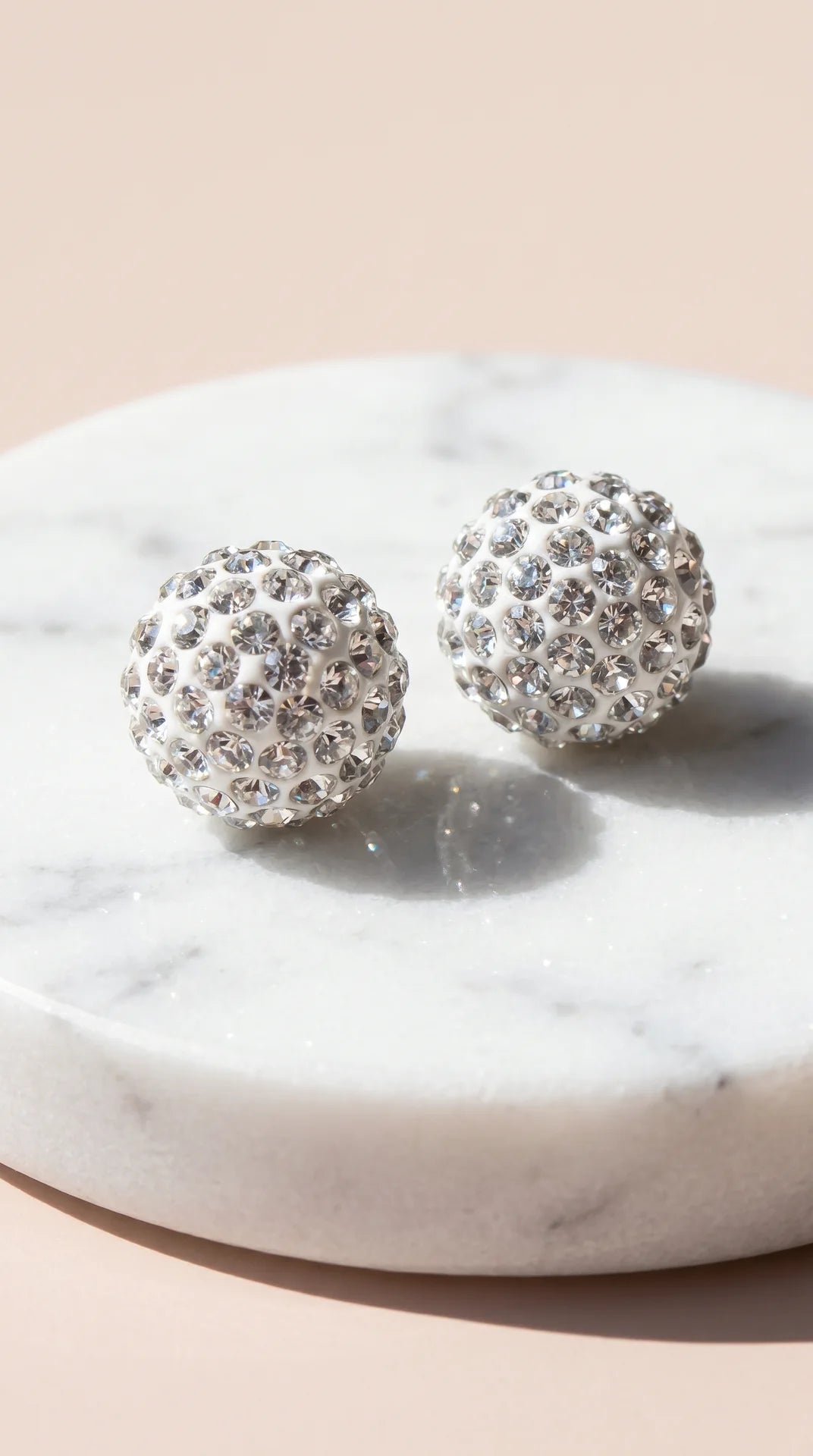Set Of 12 Round Crystal Stud Earrings