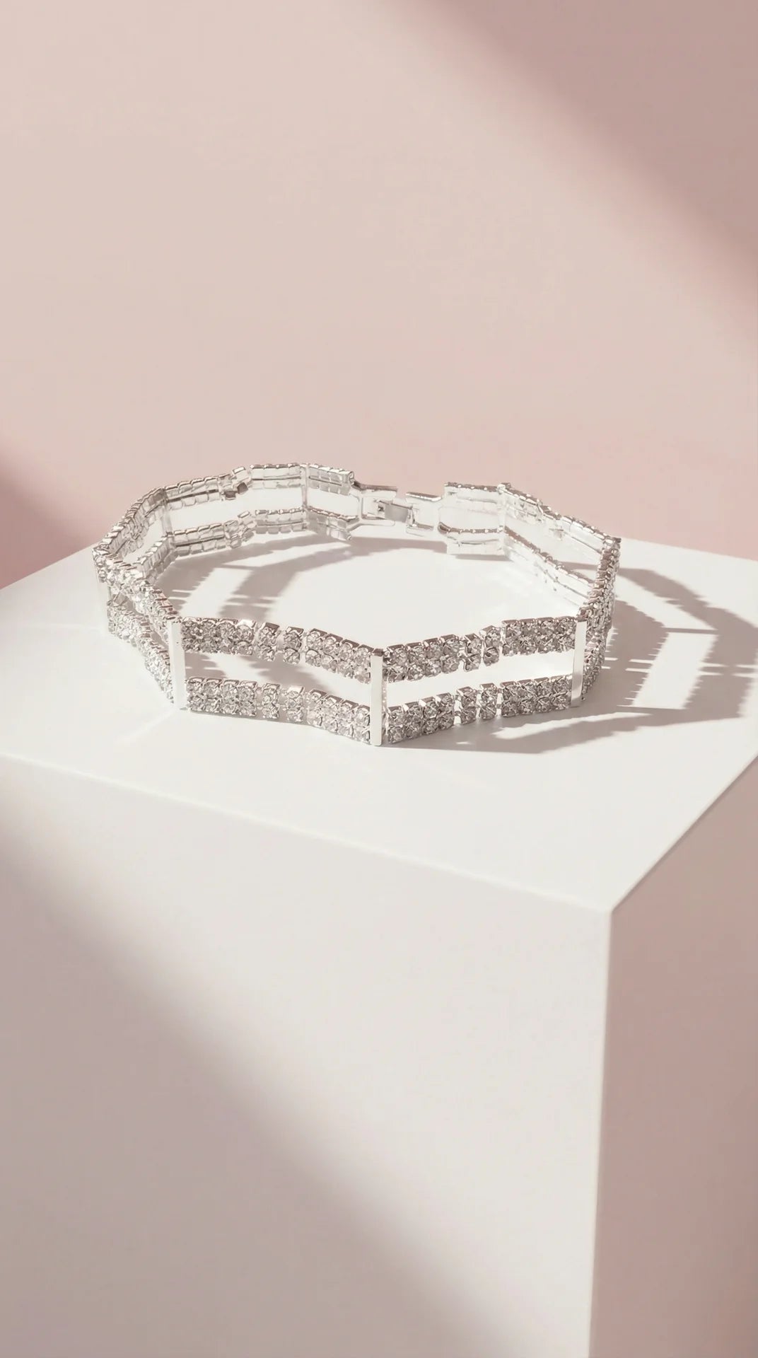 Rectangular Link Crystal Bracelet