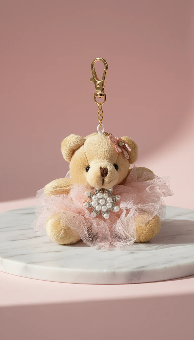 Teddy With Tutu Bag Charm Key Ring
