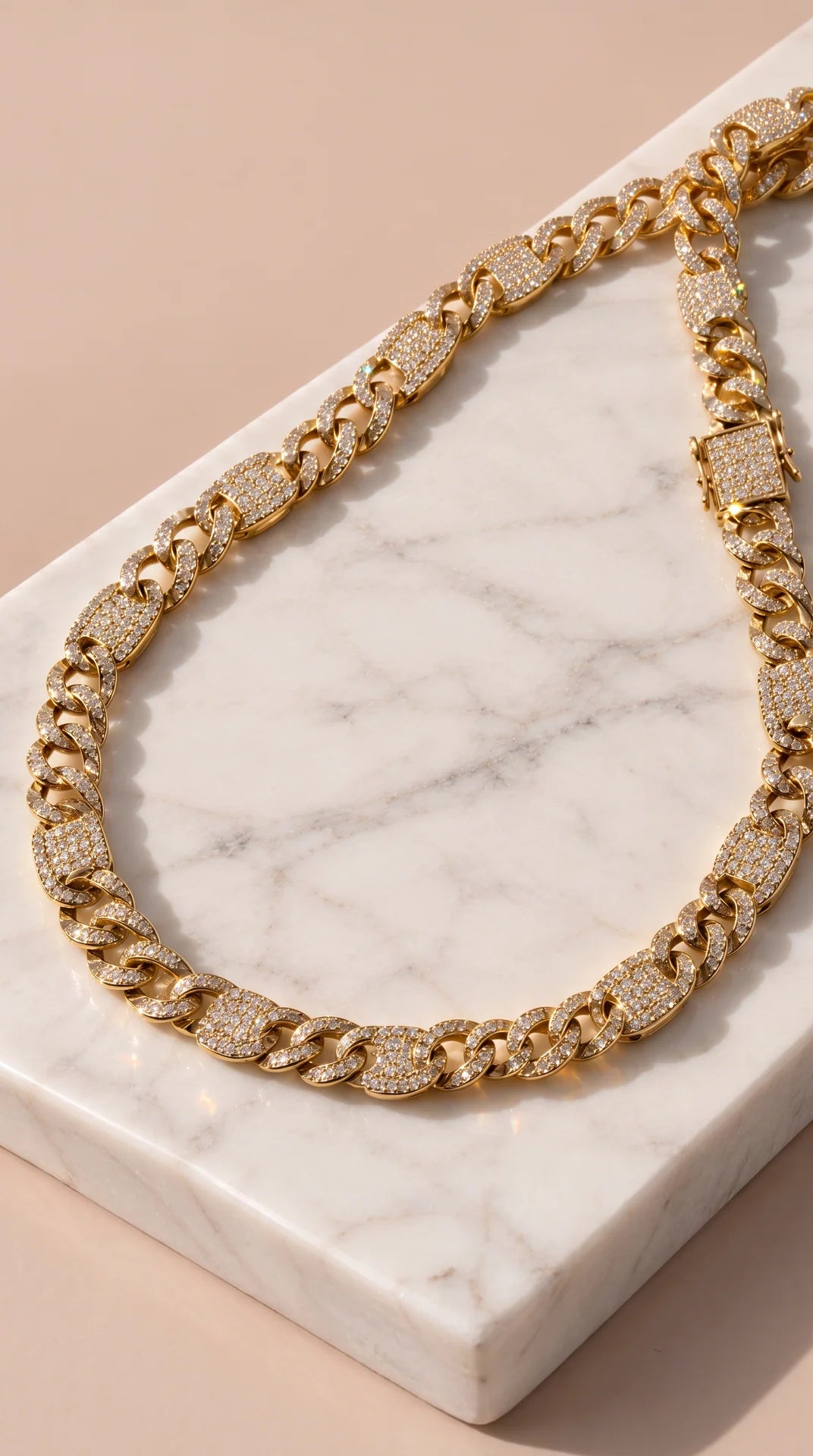 Rhinestone Pavé Chunky Cuban Link Necklace