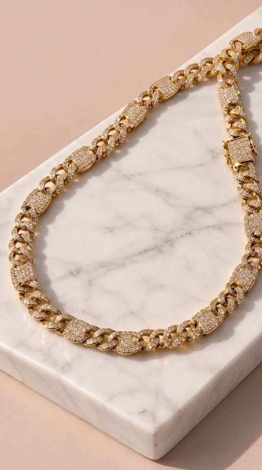 Rhinestone Pavé Chunky Cuban Link Necklace