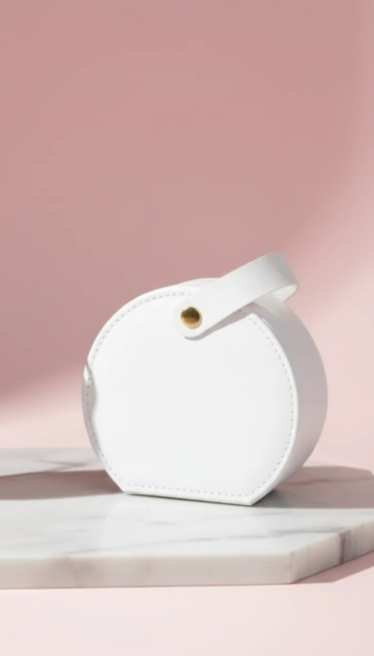 Mini Circular Travel Jewellery Case Compact Jewellery Storage Box