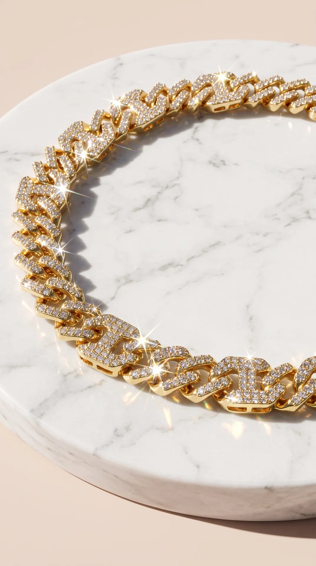 Pavé Statement Chunky Crystal Curb Chain Necklace