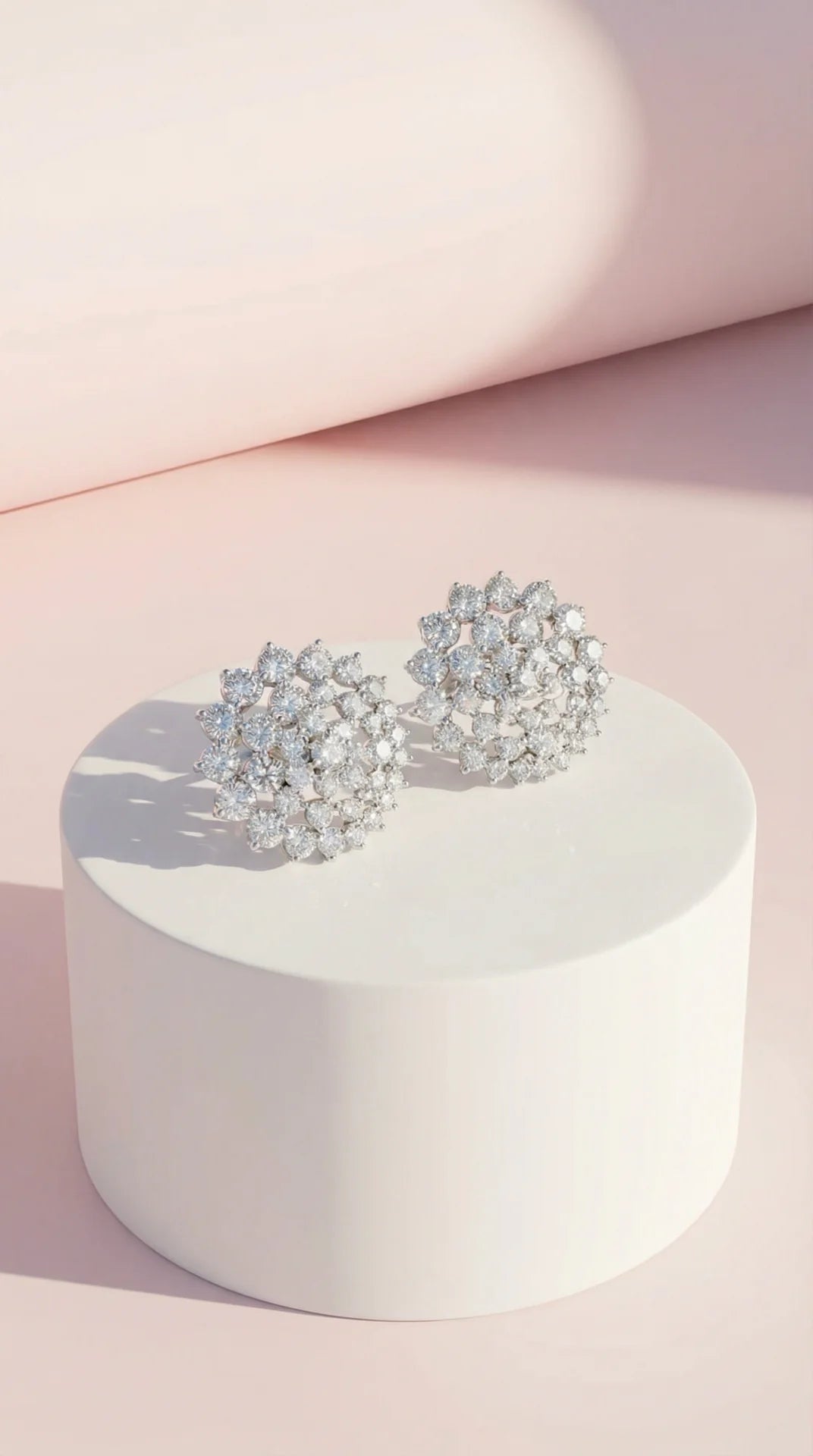 Rounded Crystal Non Pierced Clip On Earrings