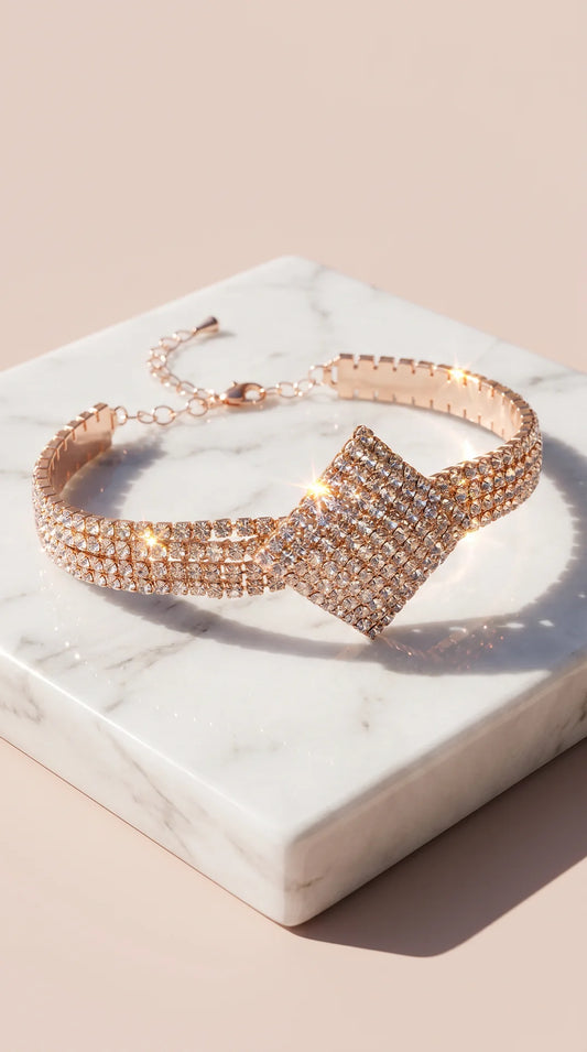 Square Crystal Tennis Bracelet