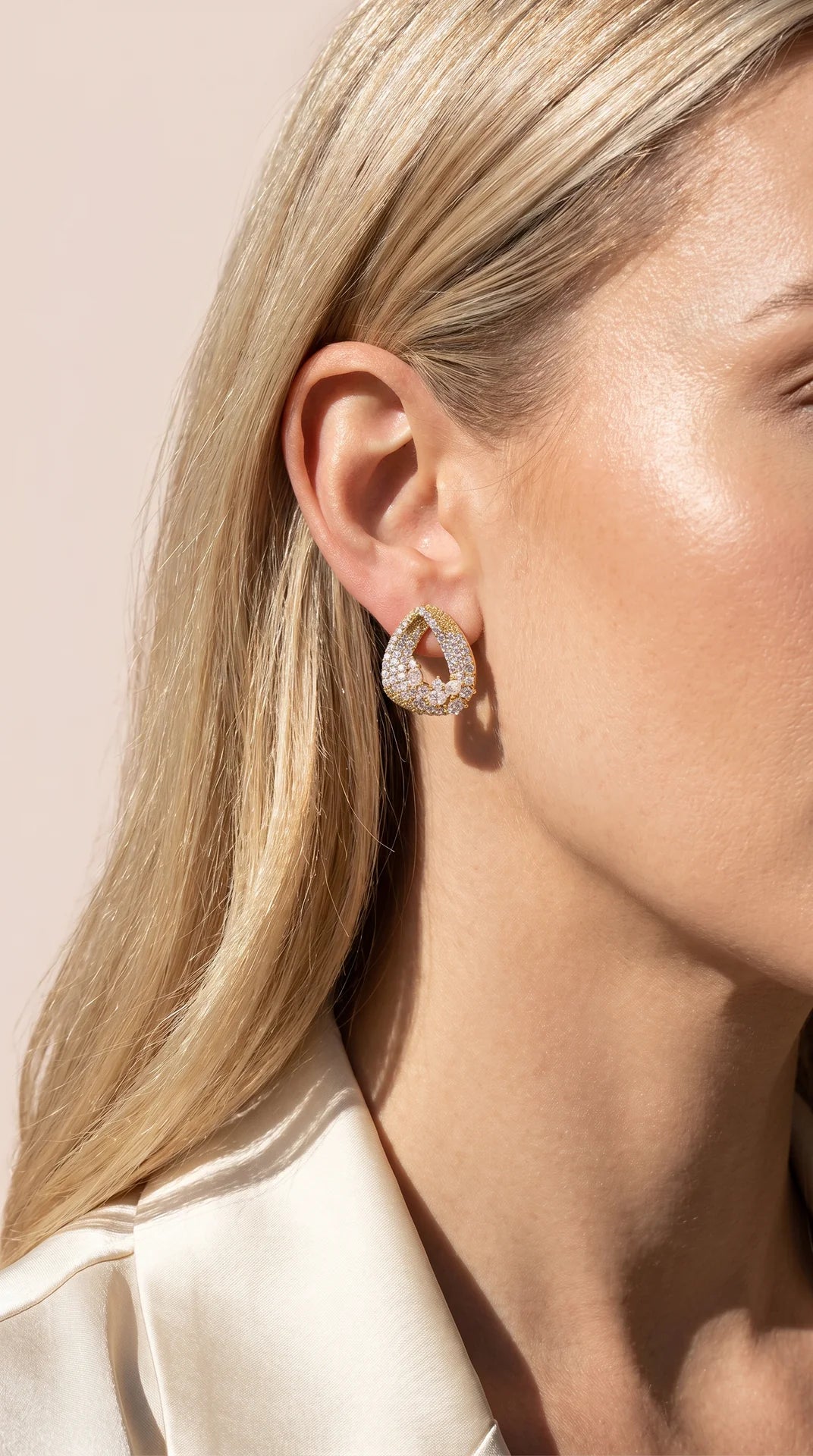 Pear Shape Crystal Stud Earrings