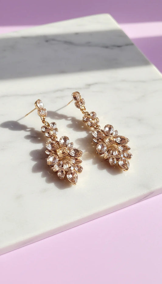Baroque Layered Crystal Drop & Dangle Earrings