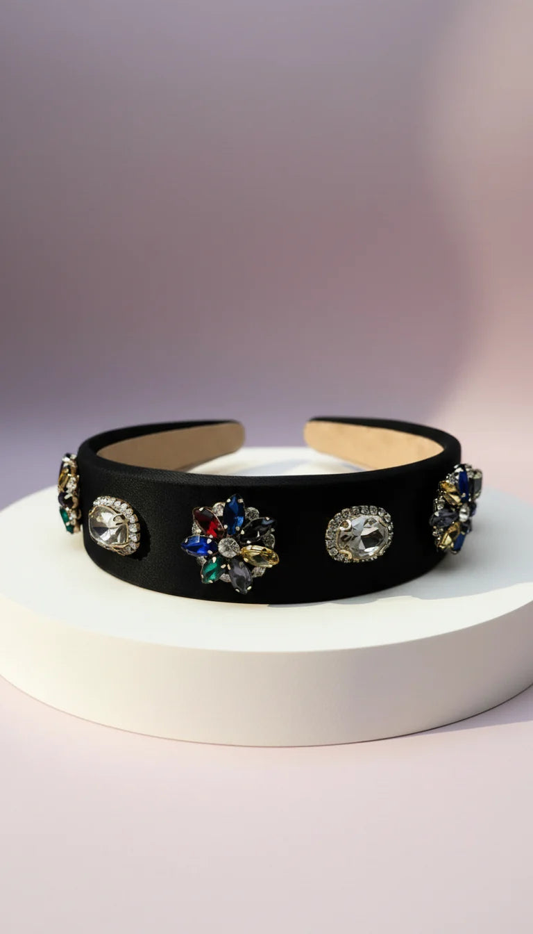 Rainbow Flower Crystal Hair band