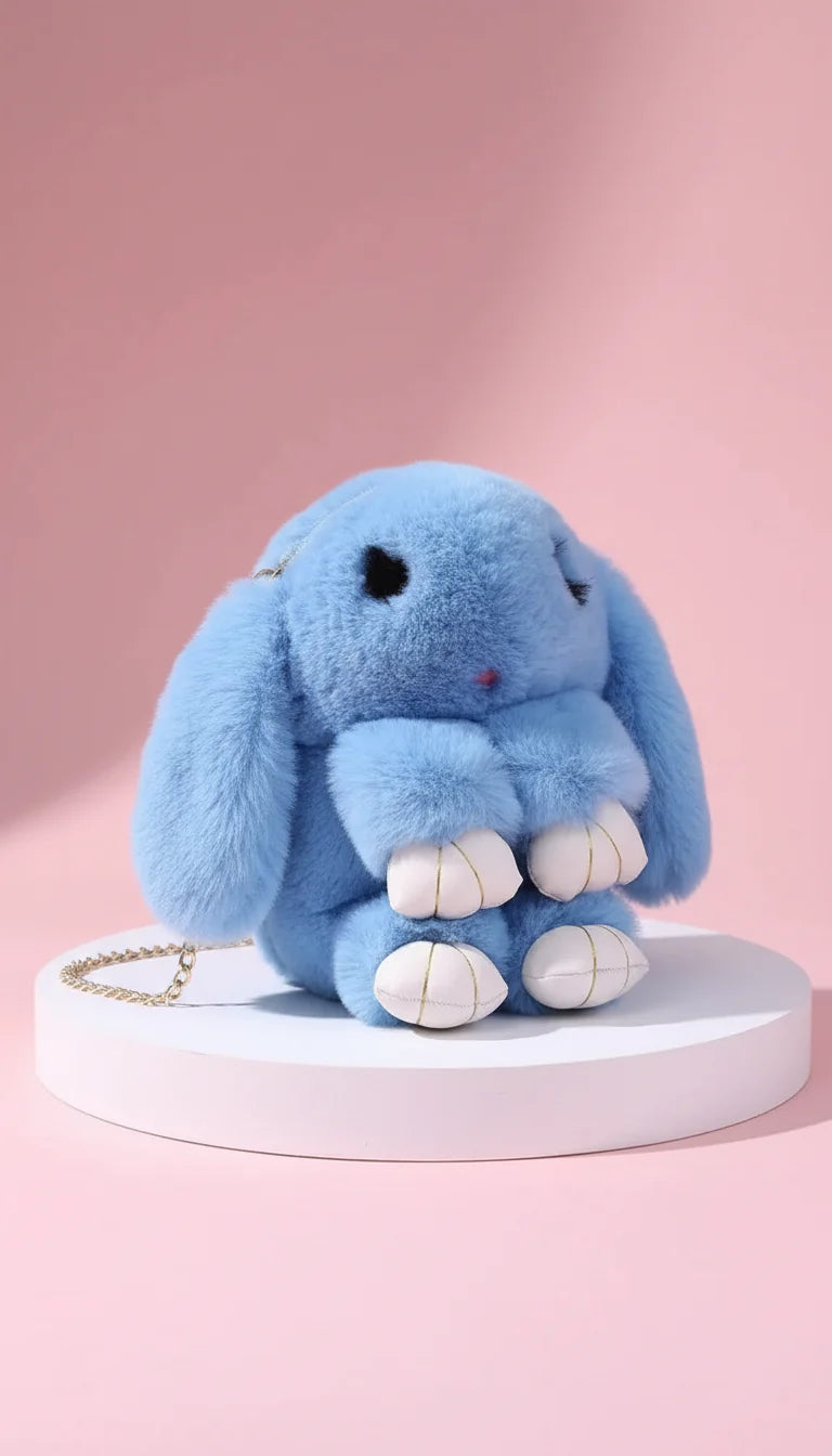 Deluxe Faux Fur Bunny Rabbit Backpack – Soft Plush Handbag