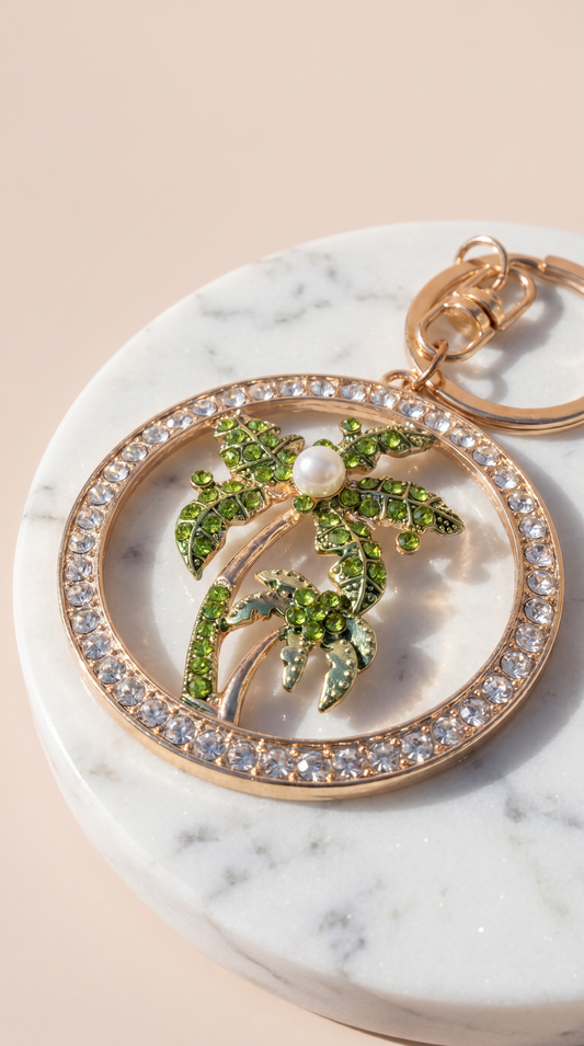 Palm Tree Crystal Keyring & Bag Charm