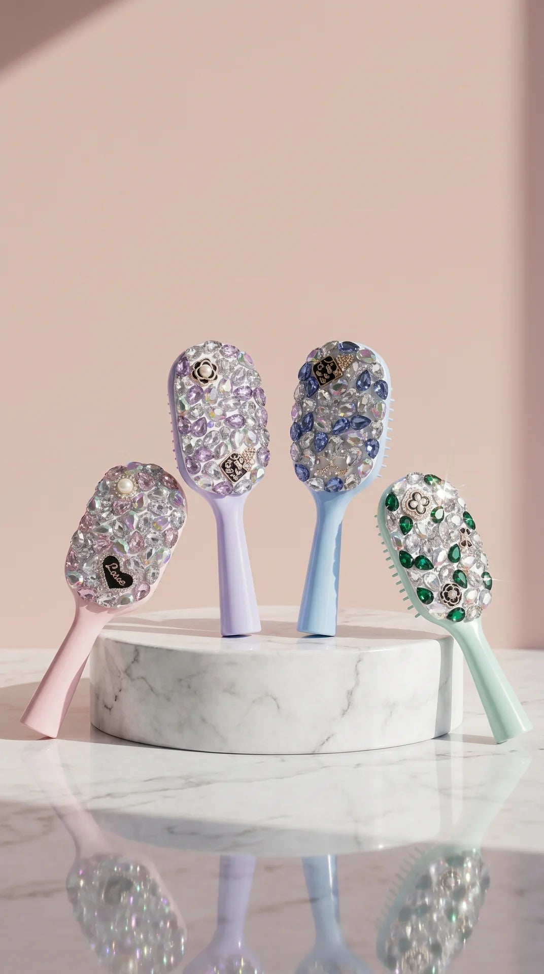 Crystal Paddle Oval Large Hair Brush