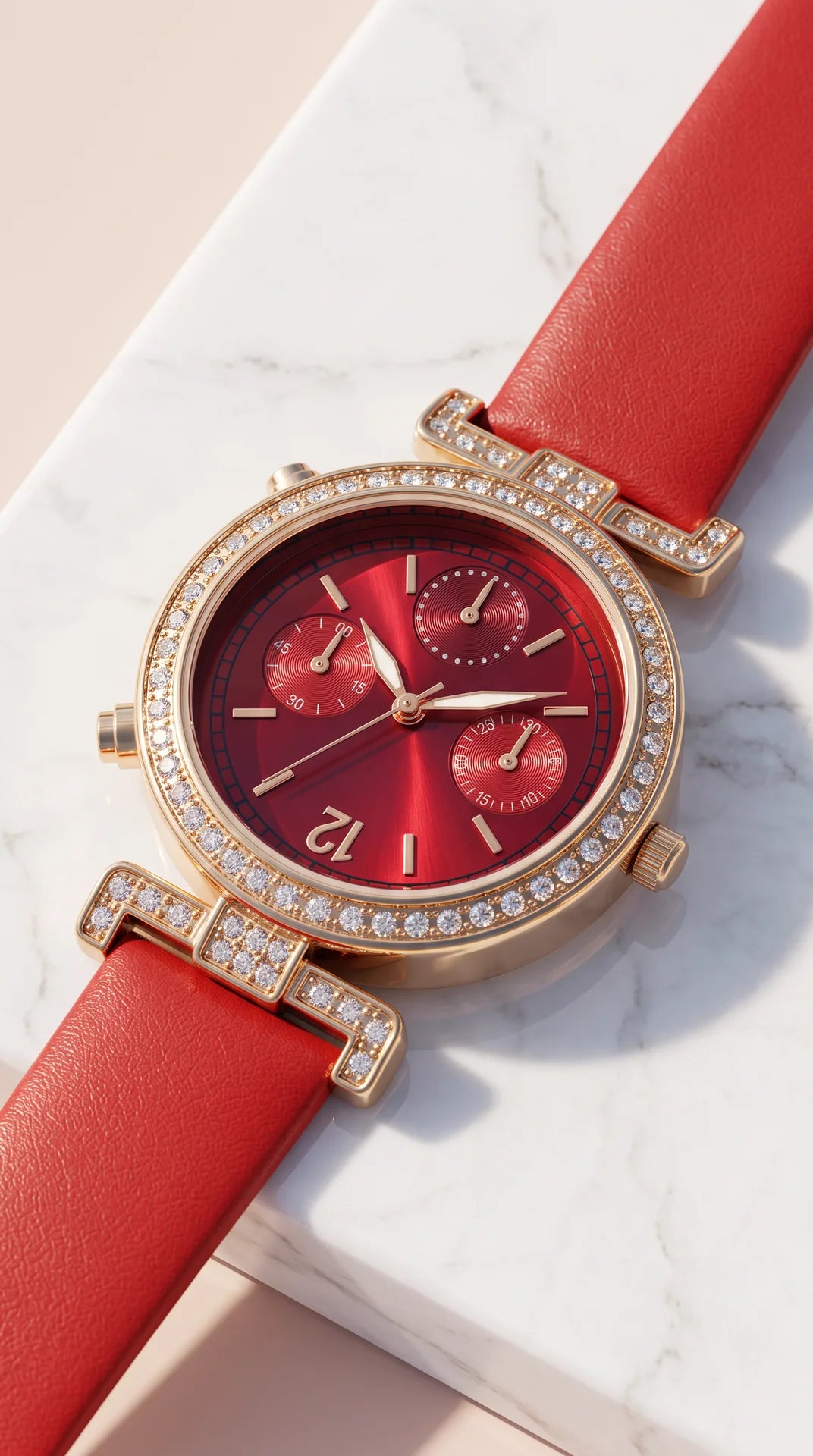Crystal Bezel Soft Strap Watch