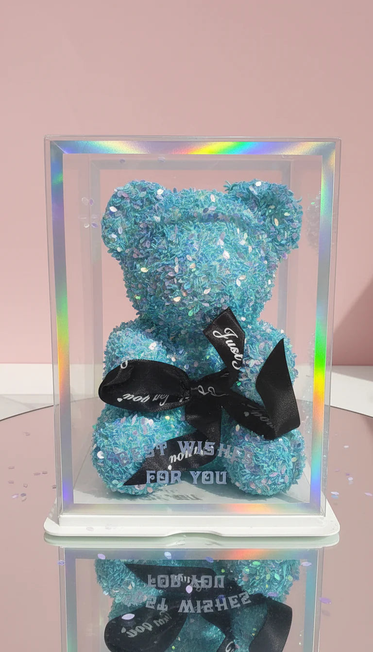 Crystal Glitter Teddy Bear Figurine With Gift Box