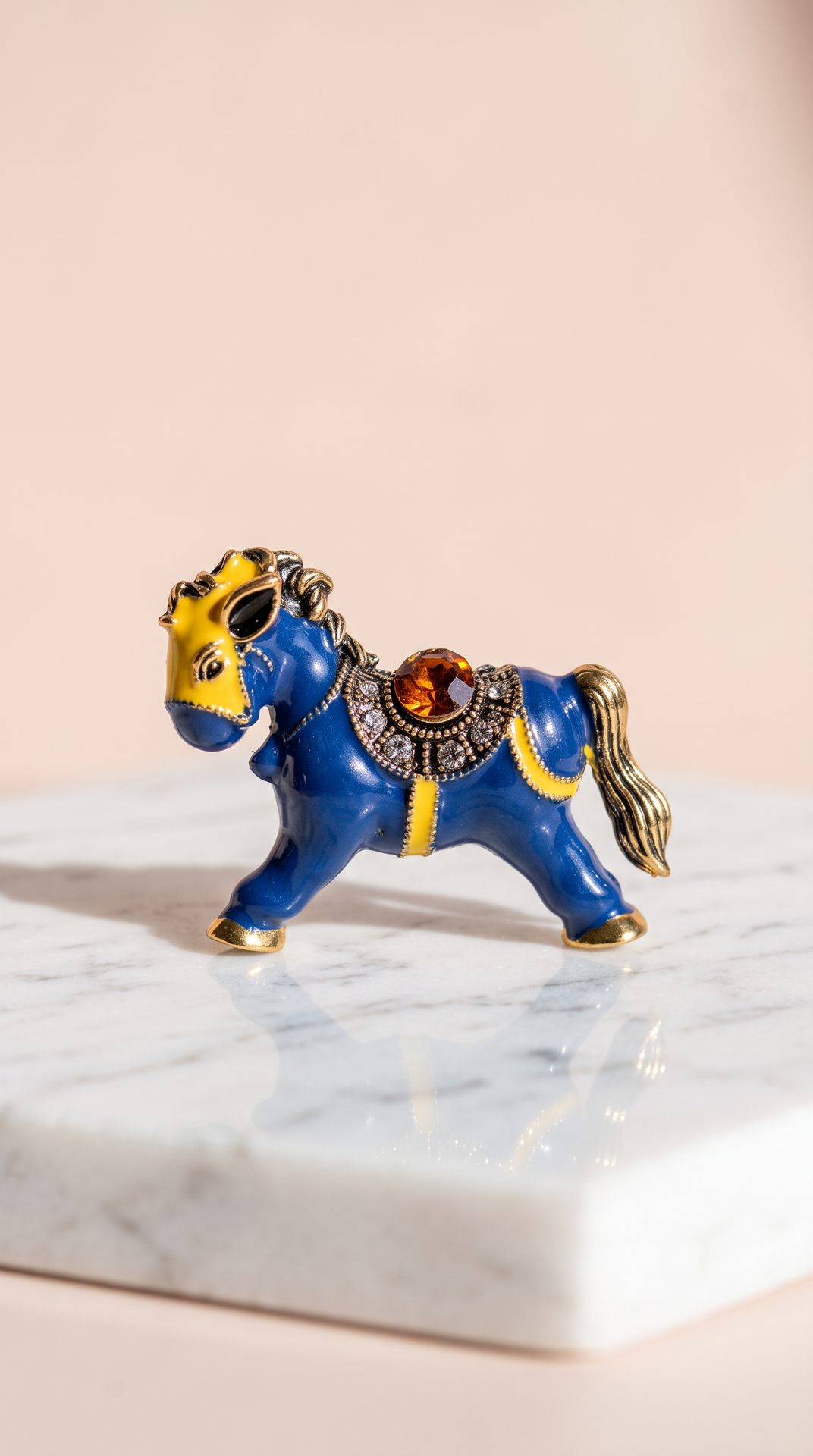 Carnival Horse Enamel Brooch Pin