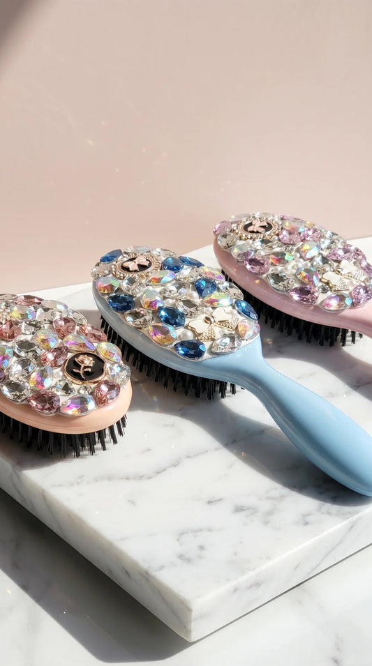 Crystal Paddle Oval Hair Brush