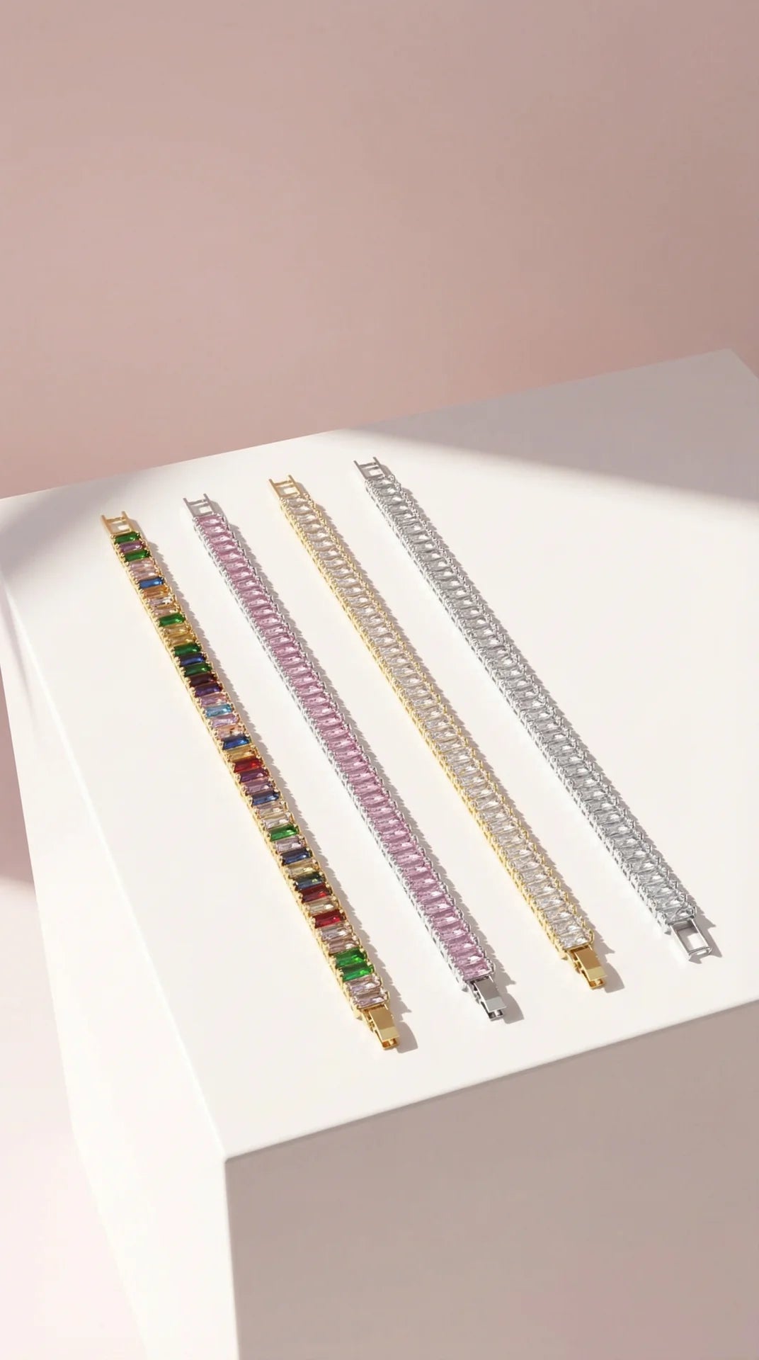 Baguette Cut Couture Crystal Tennis Bracelet