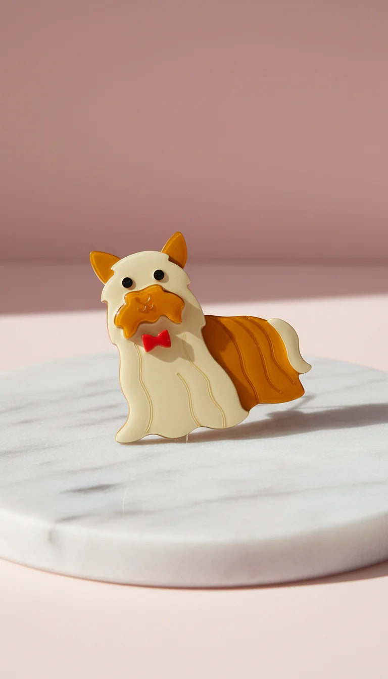 Acrylic Yorkshire Terrier Brooch Pin