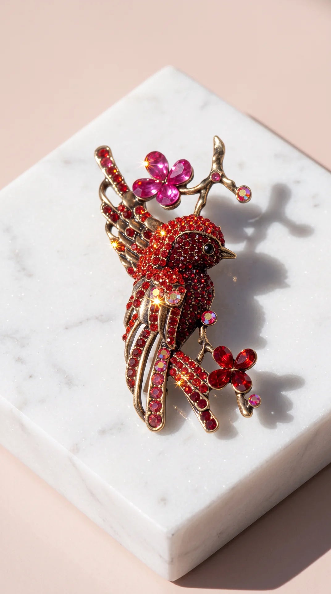 Robin Bird Festive Crystal Brooch Pin