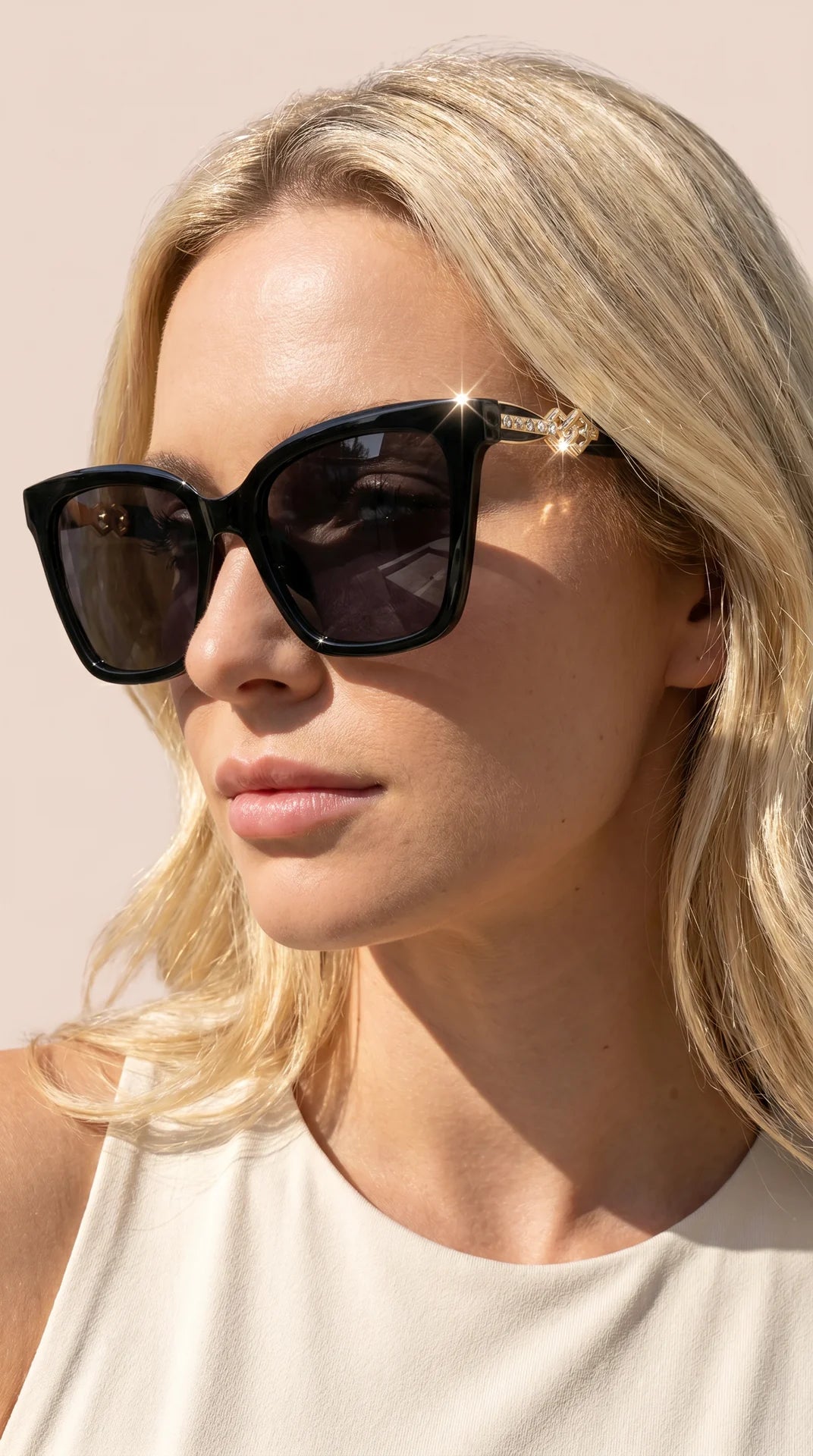 Box Of 20 Black Cat Eye Gold Frame Sunglasses