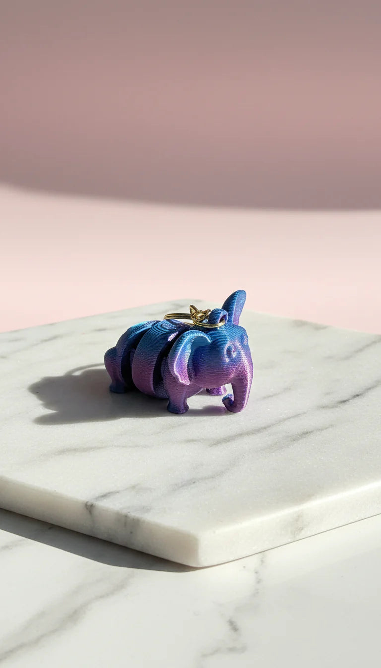 3D Printed Fantasy Elephant : Bioplastic Fidget Toy Key Ring