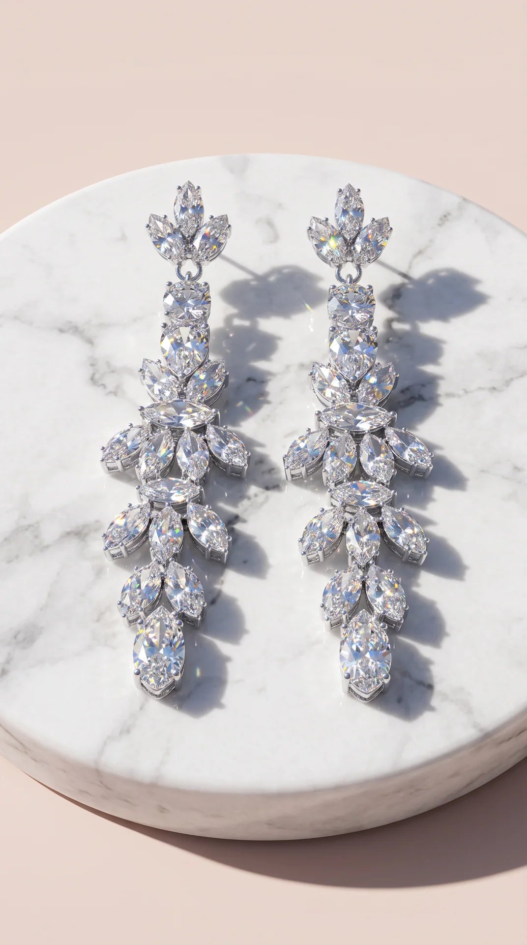 Floral Crystal Drop & Dangle Earrings