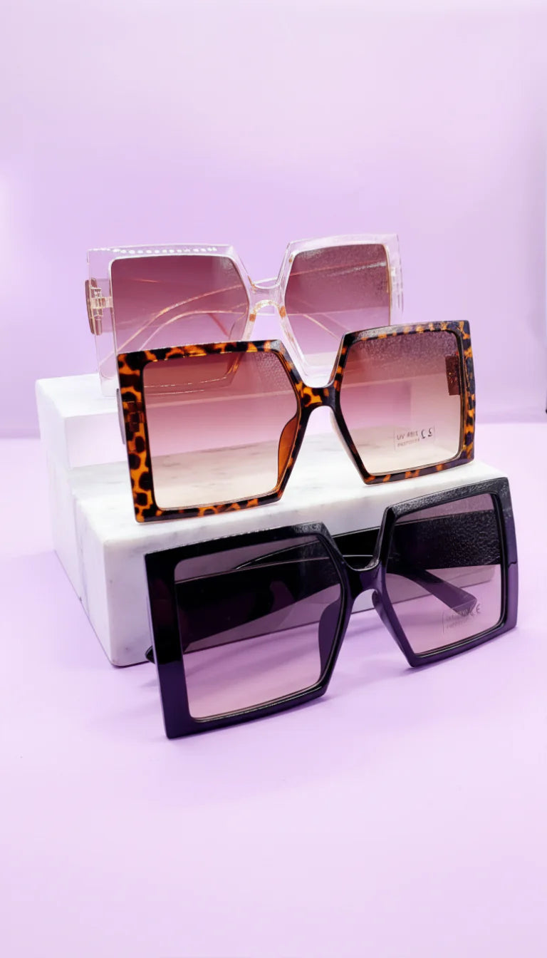 Oversized Square Acrylic Frame Sunglasses Box of 20