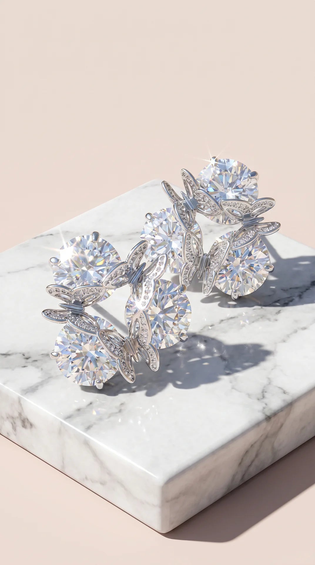 Layered Butterfly Crystal Stud Earrings