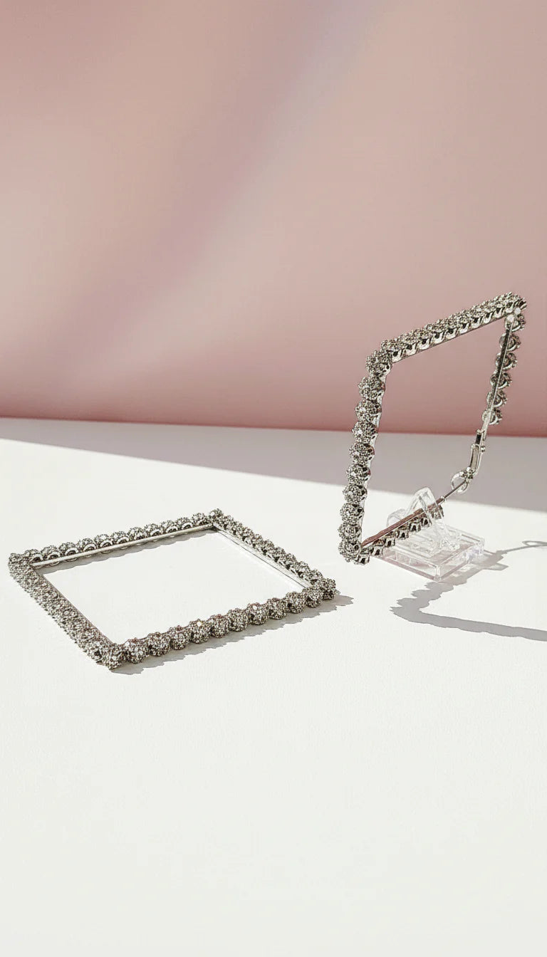 Luxe Square Crystal Hoop Earrings