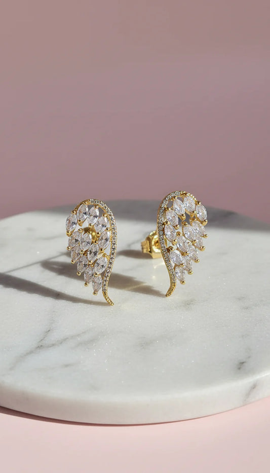 Angel Winged Crystal Stud Earrings