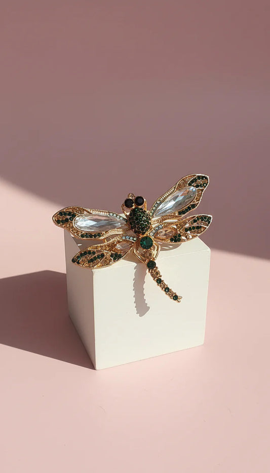 Dragonfly Colourful Crystal Brooch Pin