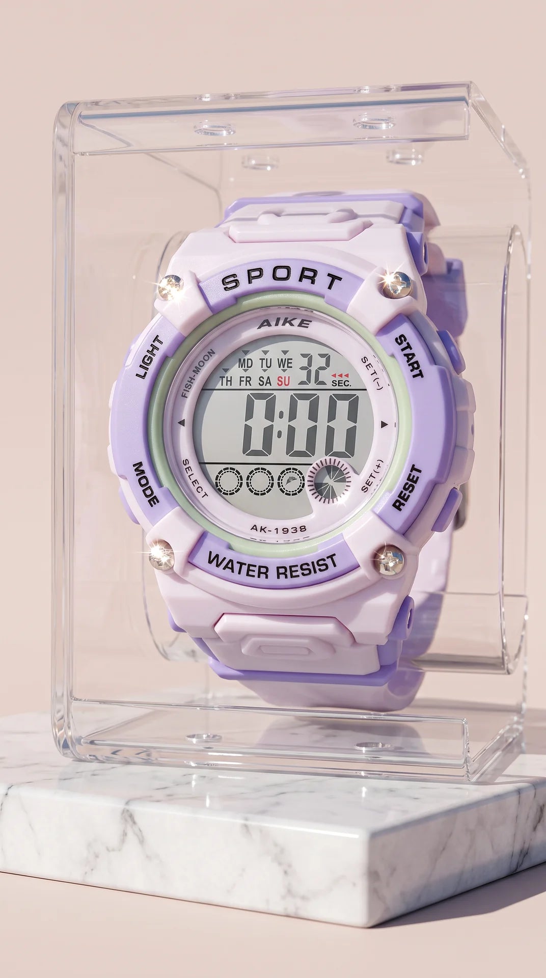 Digital Display Unisex Sports Watch With Box