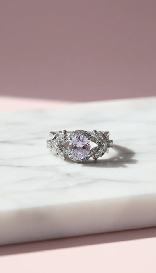 Crystal Ring Silver Box set of 12