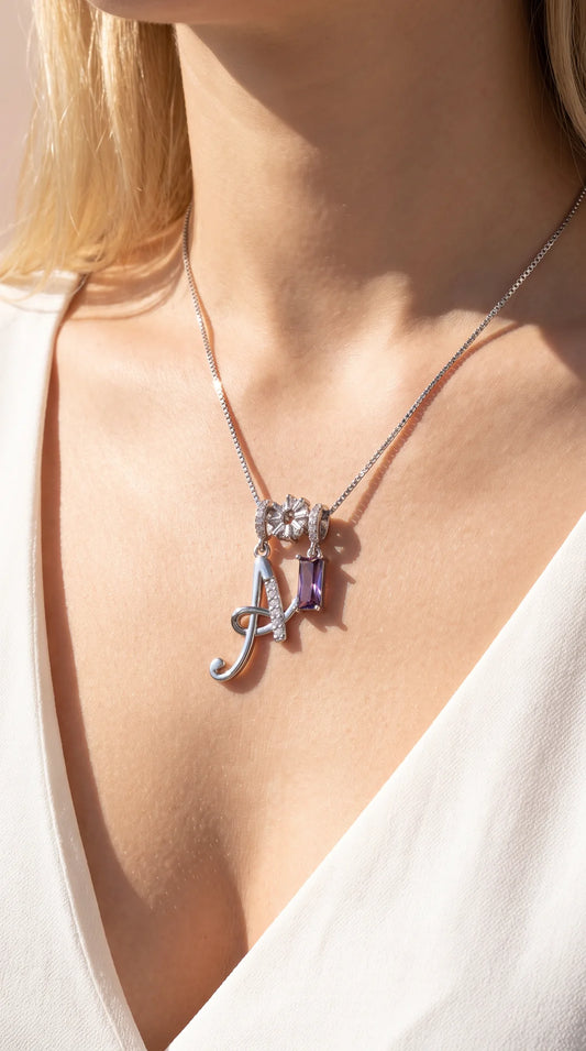 Personalised Stone Initial Necklace