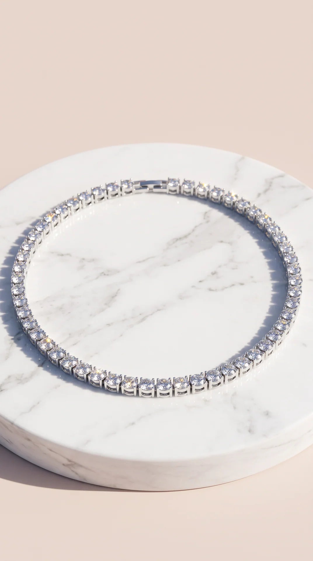 Classic Round Crystal Tennis Necklace