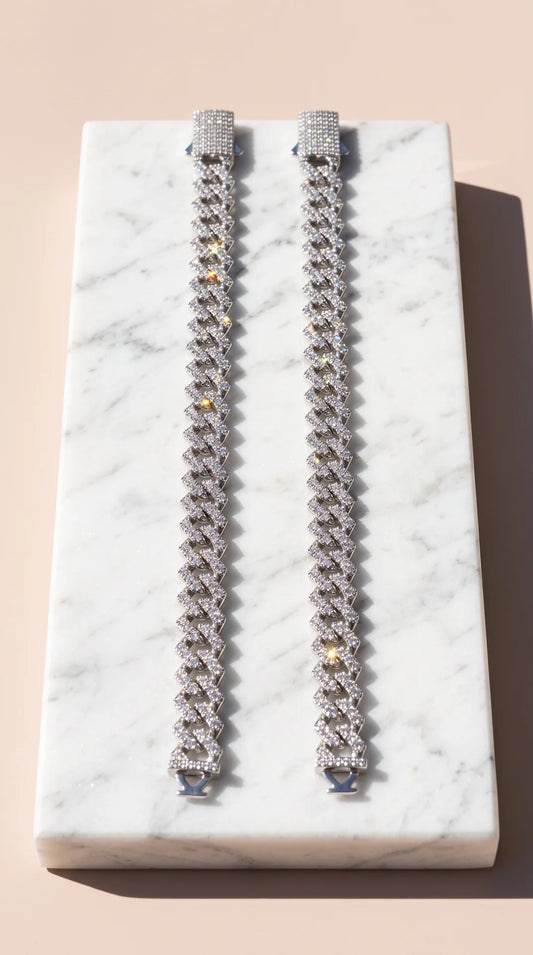 Diamond Cut Crystal Link Curb Bracelet