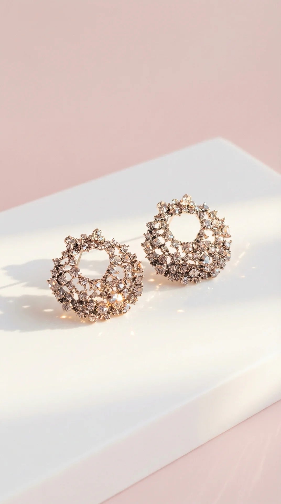 Halo Crystal Non Pierced Clip On Earrings