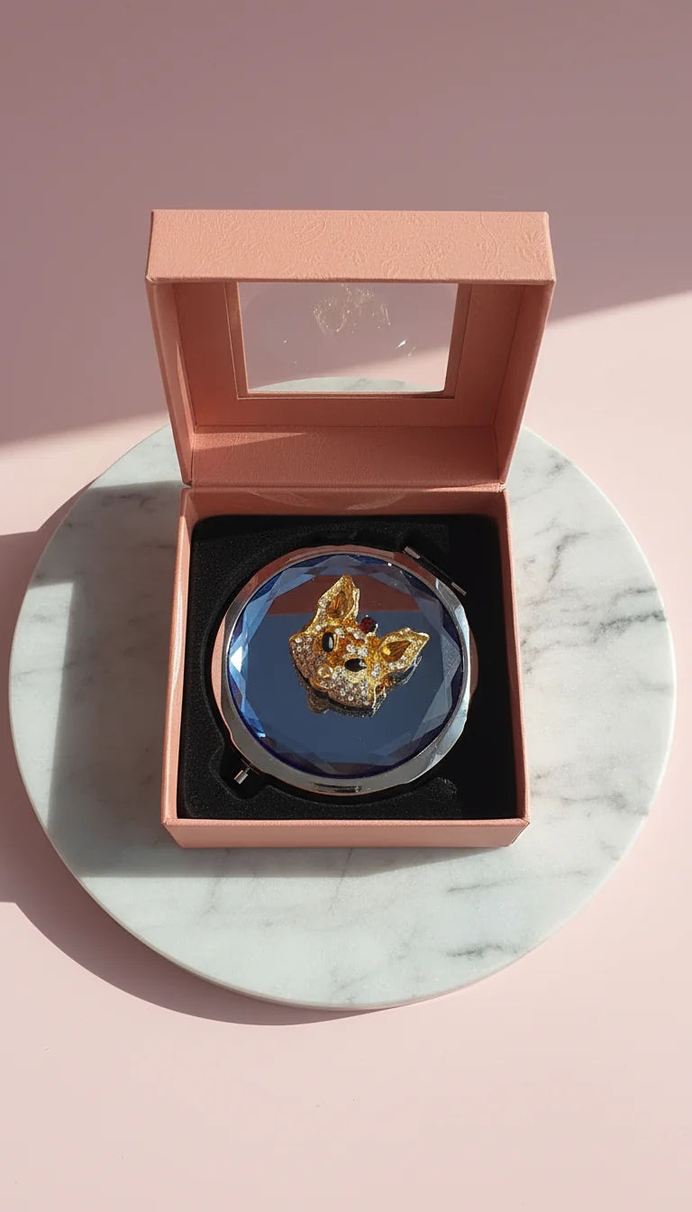 Fox Compact Mirror With Gift Box