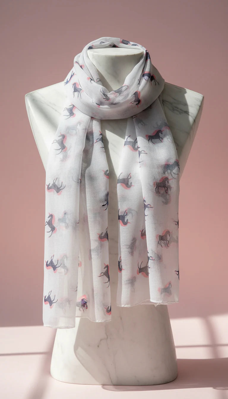 Unicorn Embroidered Scarf Pack of 12