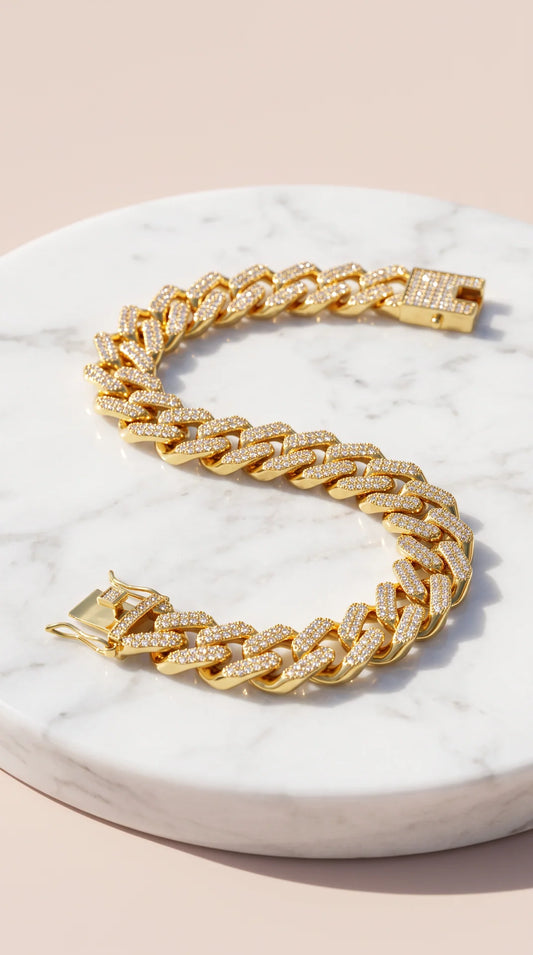 Crystal Curb Link Chain Bracelet