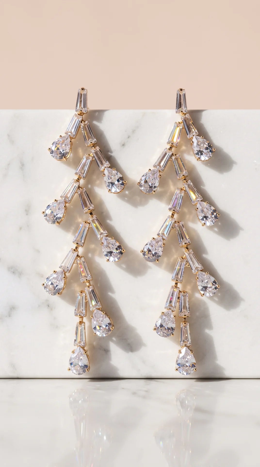 Baguette Cut Crystal Drop & Dangle Statement Earrings