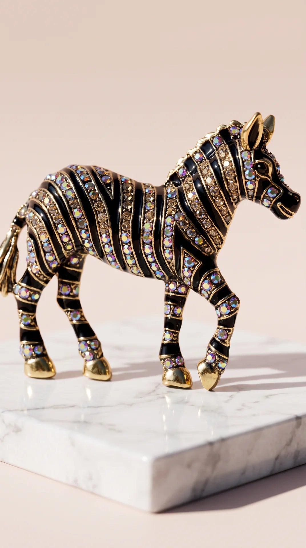 Zebra Crystal Brooch Pin