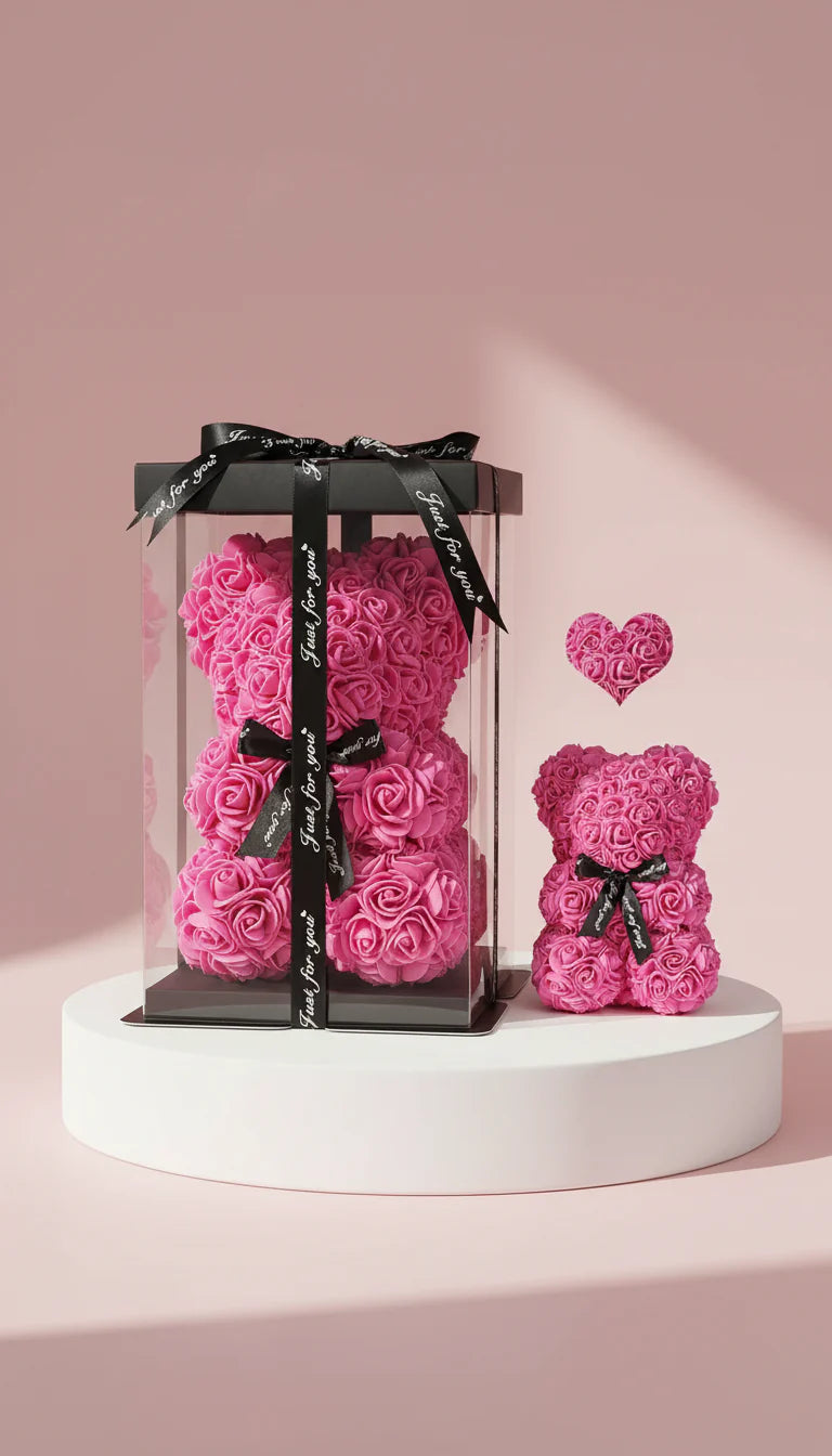Silk Artificial Flower Teddy Roses With Luxury Gift Box