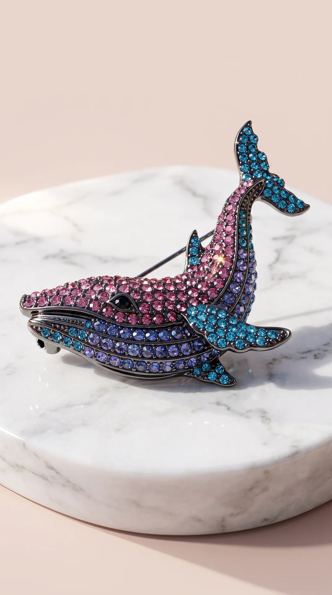 Whale Crystal Statement Brooch Pin