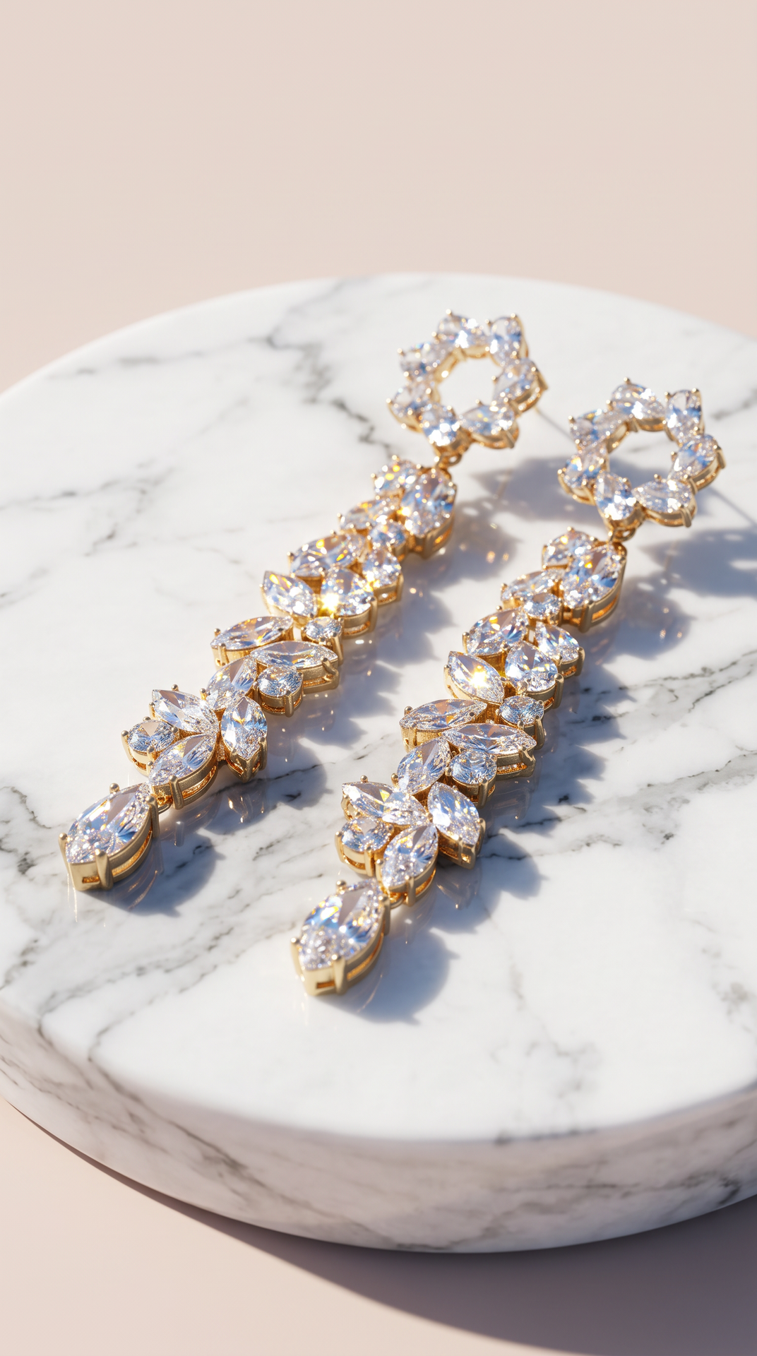 Star Crystal Drop & Dangle Statement Earrings