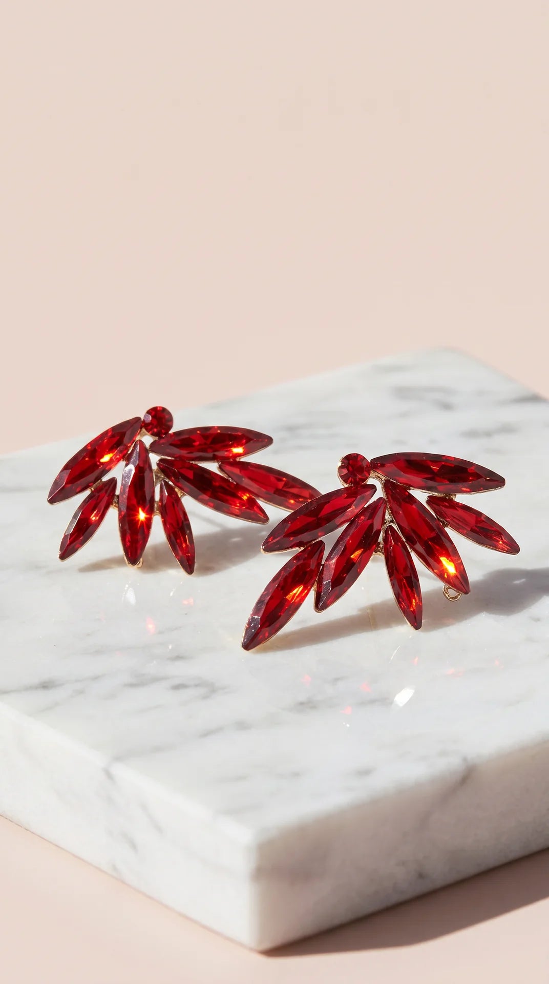 Feathered Crystal Stud Earrings