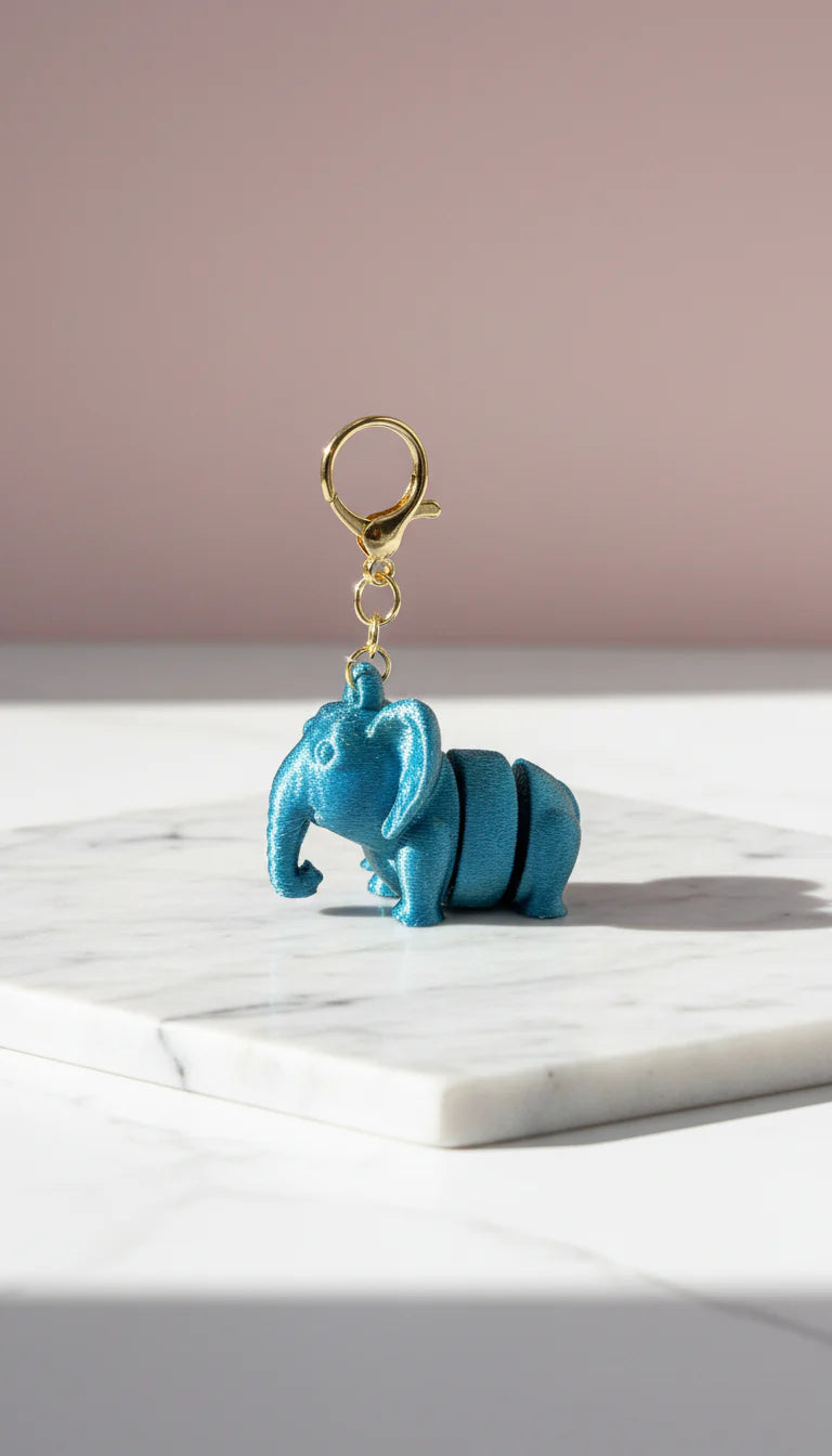 3D Printed Fantasy Elephant : Bioplastic Fidget Toy Key Ring
